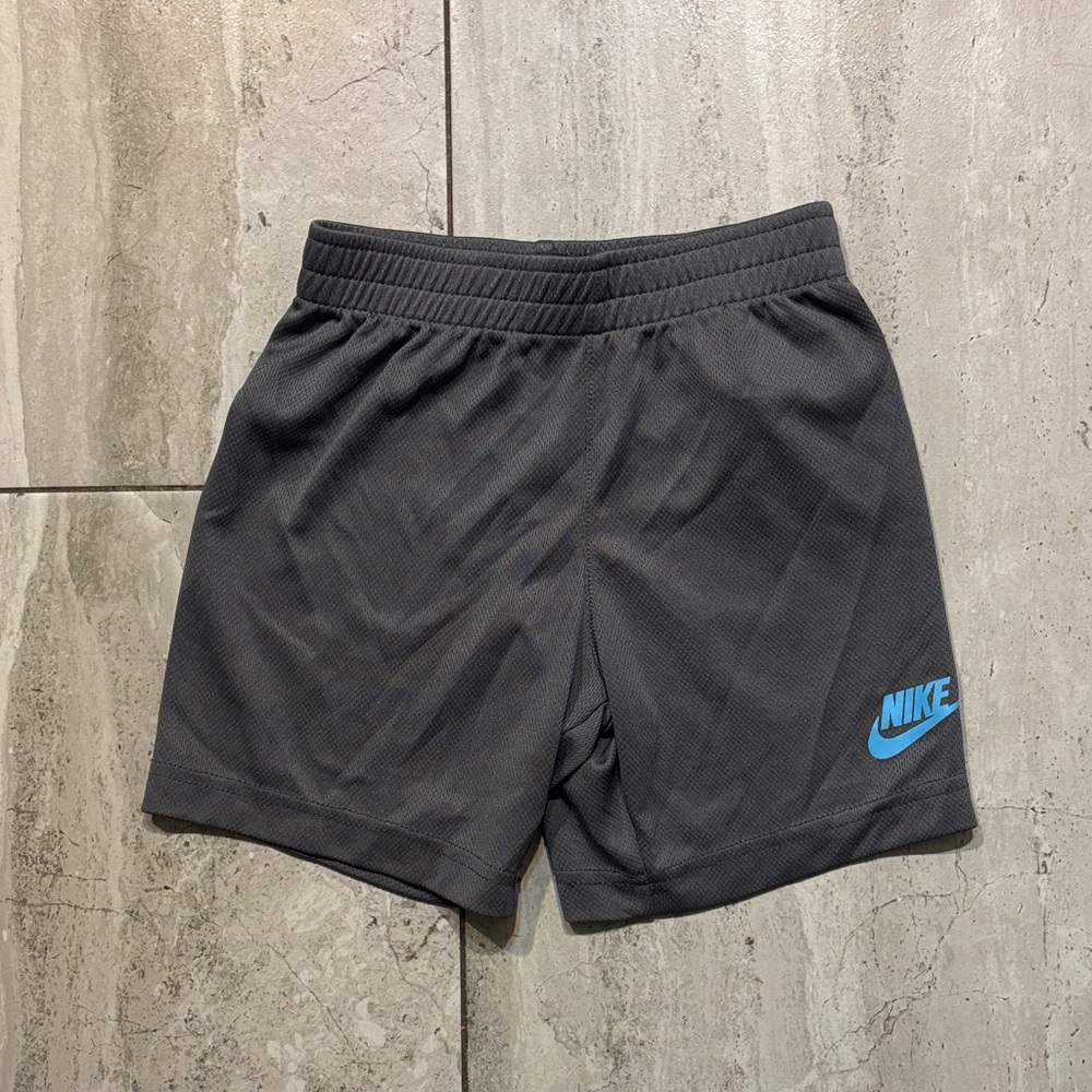 Nike kids Black Athletic Shorts with Blue Logo